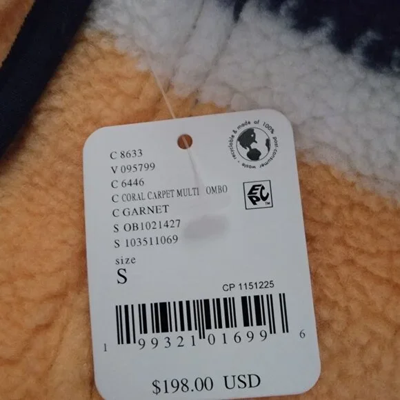 Free People Hit The Slopes Fleece Jacket Womens S Coral Carpet Retro Casual Cozy - Picture 6 of 6